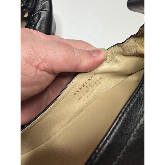 Everlane Size 10 The Day Heel Black Leather Block Round Toe Slip On NWOT - Picture 11 of 13